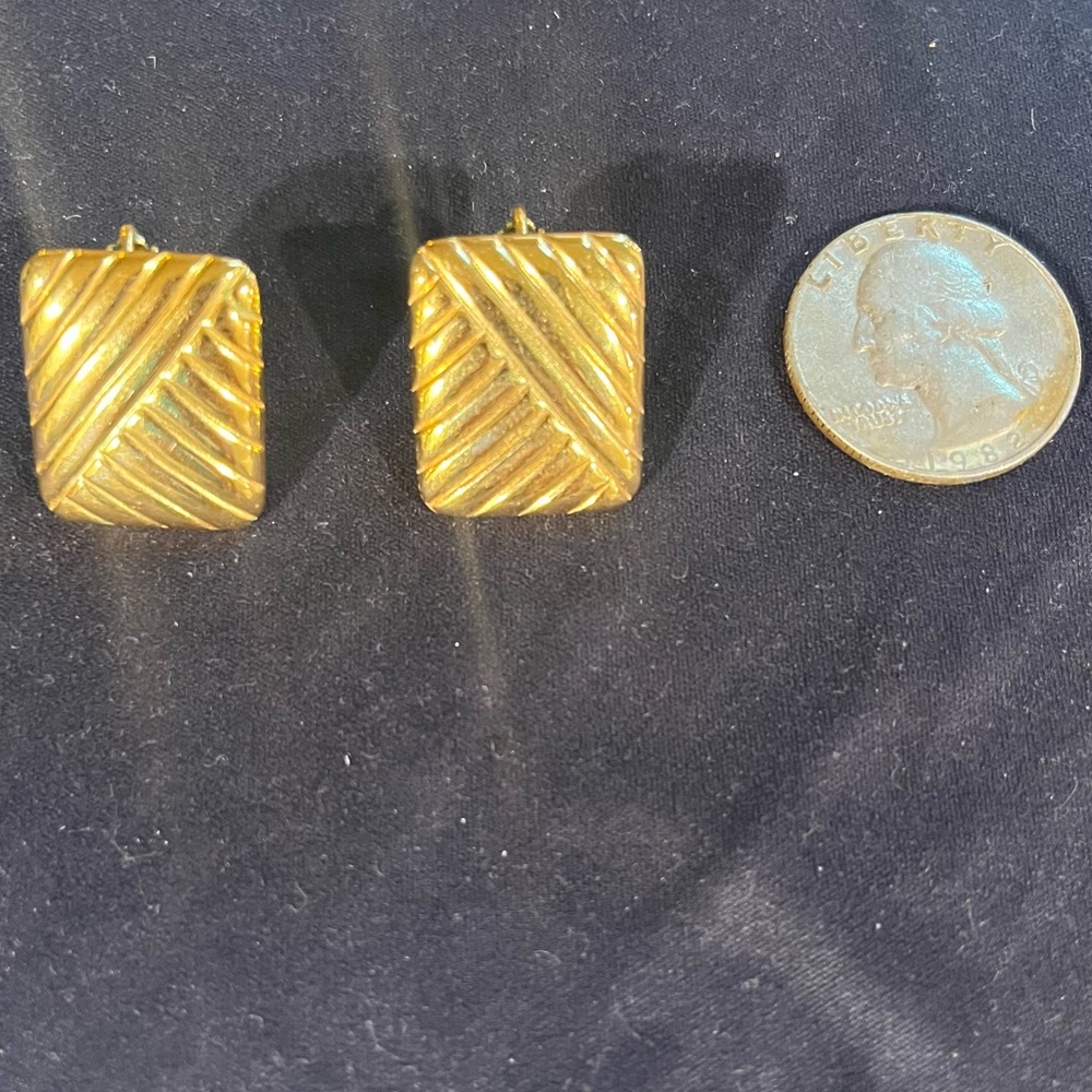 Gold Vintage Napier Textured Earrings